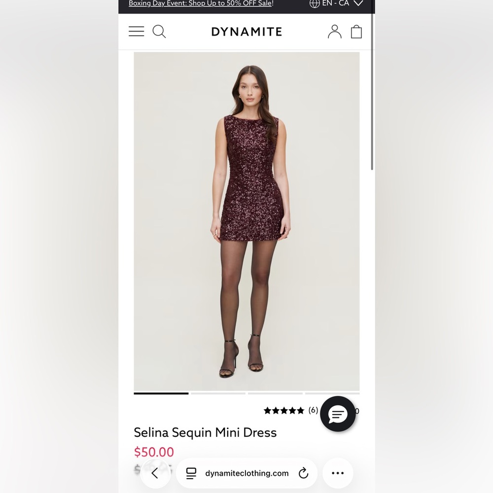 Dynamite Dark Red Sequin Mini Dress